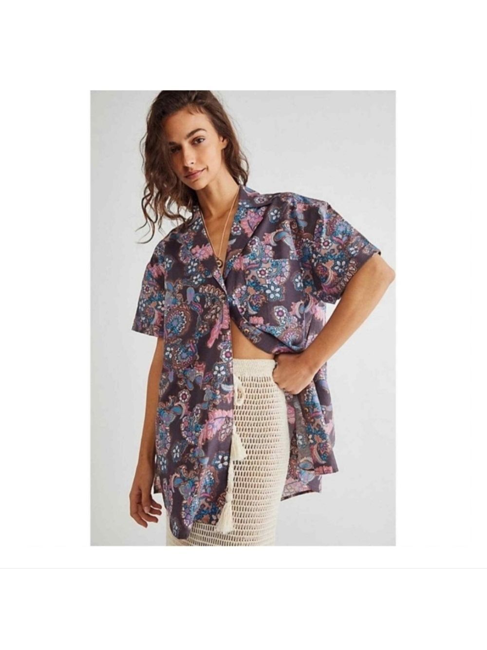 Free People Poolside Boyfriend Shirt